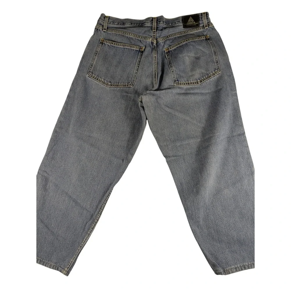 Vintage Silver Tab Baggy Jeans Y2K Mens Fits 34x27 Light Wash Denim Levi Strauss